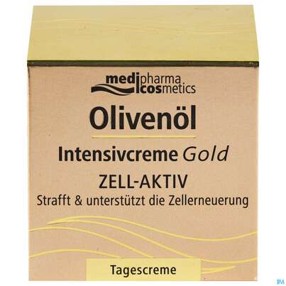 Sie sehen eine Packung Oliven Oel Dr.theiss Intensiv Creme Gold Tag Zell Aktiv 50ml, Produktbild: 01 Oliven Oel Dr.theiss Intensiv Creme Gold Tag Zell Aktiv 50ml, A-Nr.: 4900999 - 01