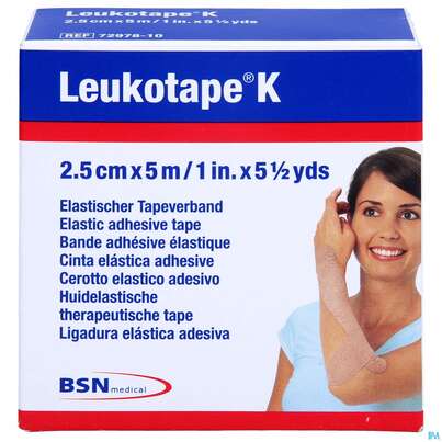 Tape Kinesiologisch Leukotape K 5mx 2,5cm Hautfarben 1st, A-Nr.: 3151828 - 01