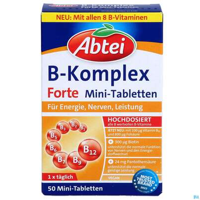 Sie sehen eine Packung Vitamin B/dragees Komplex Forte Tf Abtei 50000 50st, Produktbild: 01 Vitamin B/dragees Komplex Forte Tf Abtei 50000 50st, A-Nr.: 5720377 - 01