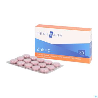 Zink Lutschtabl +c Menssana 30st, A-Nr.: 3486658 - 04