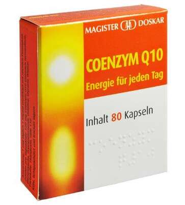 Sie sehen eine Packung Doskar CoEnzym Q10 Kapseln 80 Stück, Produktbild: 01 Doskar CoEnzym Q10 Kapseln 80 Stück, A-Nr.: 3728707 - 01