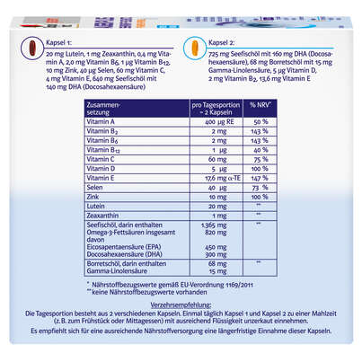 Sie sehen eine Packung Doppelherz system AUGEN PLUS SEHKRAFT + SCHUTZ + Tränenfilm-Formel, Produktbild: 03 Doppelherz system AUGEN PLUS SEHKRAFT + SCHUTZ + Tränenfilm-Formel, A-Nr.: 3470953 - 03