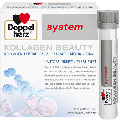 Sie sehen eine Packung Doppelherz system KOLLAGEN BEAUTY, Produktbild: 01 Doppelherz system KOLLAGEN BEAUTY, A-Nr.: 5214326 - 01