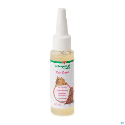 Sie sehen eine Packung Veterinaerprodukte Ear Care Ohrenreiniger Lösung 60ml, Produktbild: 02 Veterinaerprodukte Ear Care Ohrenreiniger Lösung 60ml, A-Nr.: 1399033 - 02