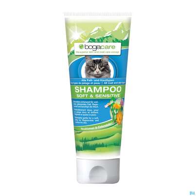 Sie sehen eine Packung Veterinaerprodukte Bogacare Shampoon Katze Soft +sensitive 200ml, Produktbild: 01 Veterinaerprodukte Bogacare Shampoon Katze Soft +sensitive 200ml, A-Nr.: 4610876 - 01