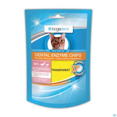 Sie sehen eine Packung Veterinaerprodukte Bogadent/dental Enzyme/chips Katze Fisch 50g, Produktbild: 01 Veterinaerprodukte Bogadent/dental Enzyme/chips Katze Fisch 50g, A-Nr.: 4610818 - 01