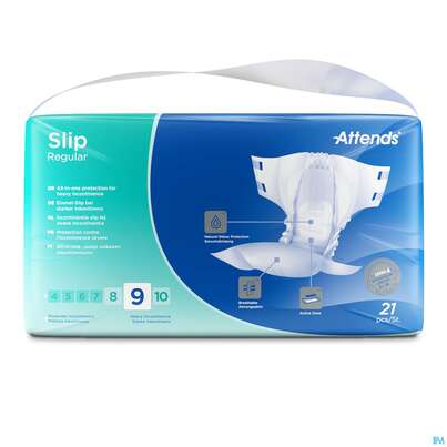 Sie sehen eine Packung Inkontinenz Attends Slip Flex M 9 104st, Produktbild: 03 Inkontinenz Attends Slip Flex M 9 104st, A-Nr.: 4271569 - 03