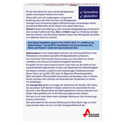 Sie sehen eine Packung Doppelherz system Hyaluron + OPC 150, Produktbild: 04 Doppelherz system Hyaluron + OPC 150, A-Nr.: 5774120 - 04