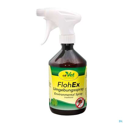 Sie sehen eine Packung Veterinaerprodukte Flohex Umgebungsspray 500ml, Produktbild: 01 Veterinaerprodukte Flohex Umgebungsspray 500ml, A-Nr.: 4741489 - 01