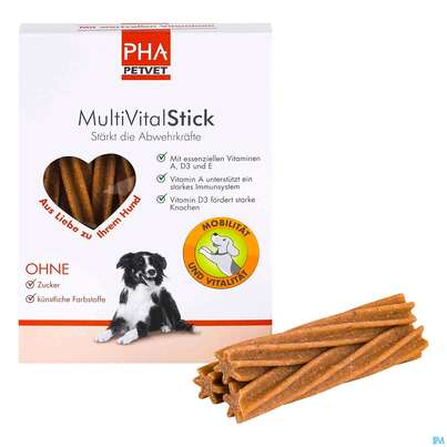 Sie sehen eine Packung Veterinaerprodukte Pha Multivitalsticks 180g, Produktbild: 02 Veterinaerprodukte Pha Multivitalsticks 180g, A-Nr.: 4609850 - 02