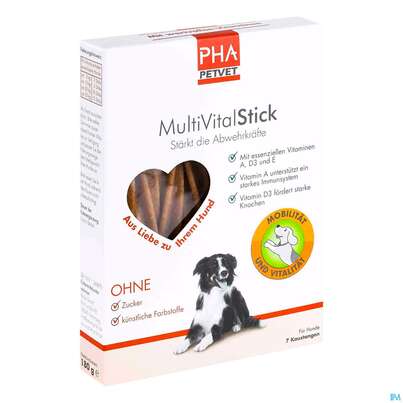 Sie sehen eine Packung Veterinaerprodukte Pha Multivitalsticks 180g, Produktbild: 04 Veterinaerprodukte Pha Multivitalsticks 180g, A-Nr.: 4609850 - 04