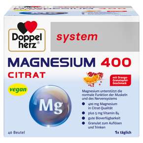 Doppelherz system MAGNESIUM 400 CITRAT Trinkgranulat, A-Nr.: 4137167 - 01