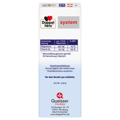 Sie sehen eine Packung Doppelherz system MAGNESIUM 400 LIQUID Trinkfertig für daheim und unterwegs, Produktbild: 04 Doppelherz system MAGNESIUM 400 LIQUID Trinkfertig für daheim und unterwegs, A-Nr.: 5698353 - 04
