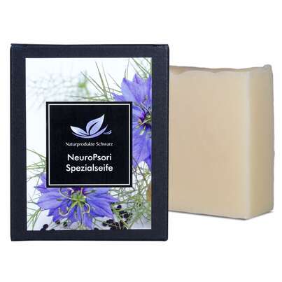 Sie sehen eine Packung NeuroPsori Spezial Seife - Bei Neurodermitis und Psoriasis - Palmölfrei, Produktbild: 01 NeuroPsori Spezial Seife - Bei Neurodermitis und Psoriasis - Palmölfrei, A-Nr.: 3326995 - 01