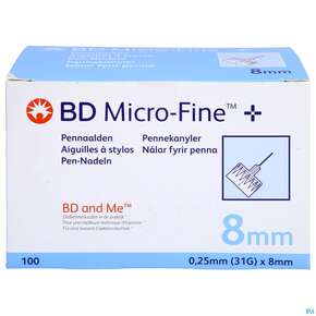 Injektionsspritzen U.zubeh. Bd Microfine Pen Nadel 8mmx 0,25mm 100st, A-Nr.: 5197415 - 01