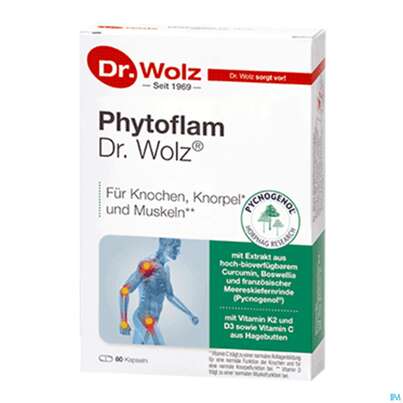 Sie sehen eine Packung Dr.wolz Phytoflam Kapseln 60655 60st, Produktbild: 01 Dr.wolz Phytoflam Kapseln 60655 60st, A-Nr.: 5862574 - 01