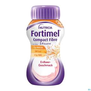 Fortimel/compact/fibre 125ml Vitalflasche Erdbeere 24st, A-Nr.: 3797909 - 01