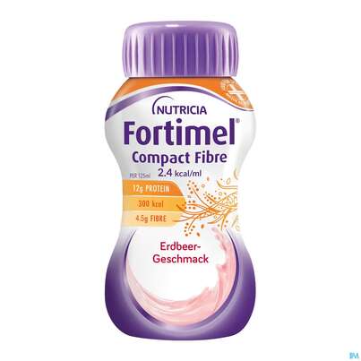 Fortimel/compact/fibre 125ml Vitalflasche Erdbeere 24st, A-Nr.: 3797909 - 01