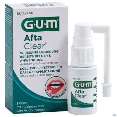 Sie sehen eine Packung Gum Aftaclear Gegen Aphten Spray 2420 15ml, Produktbild: 02 Gum Aftaclear Gegen Aphten Spray 2420 15ml, A-Nr.: 4392913 - 02