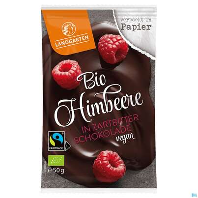 Landgarten Bio Himbeere/in Zartbitter Schokolade Vegan 50g, A-Nr.: 4571952 - 02