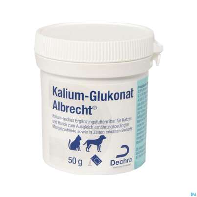 Veterinaerprodukte Kalium Glukonat Albrecht F Hunde +katzen +messloeffel 50g, A-Nr.: 4775554 - 01