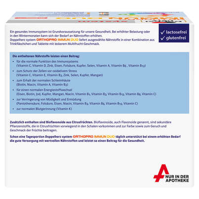 Sie sehen eine Packung Doppelherz system ORTHOPRO IMMUN DUO, Produktbild: 04 Doppelherz system ORTHOPRO IMMUN DUO, A-Nr.: 5896515 - 04