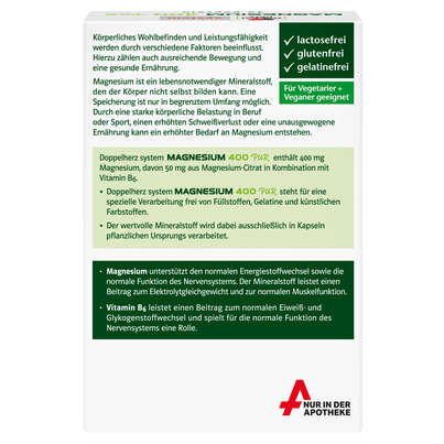 Sie sehen eine Packung Doppelherz system MAGNESIUM 400 PUR, Produktbild: 04 Doppelherz system MAGNESIUM 400 PUR, A-Nr.: 5774137 - 04