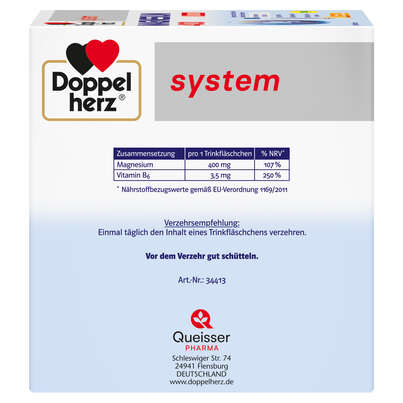 Sie sehen eine Packung Doppelherz system MAGNESIUM 400 LIQUID, Produktbild: 02 Doppelherz system MAGNESIUM 400 LIQUID, A-Nr.: 5698376 - 02
