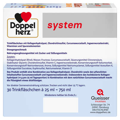 Sie sehen eine Packung Doppelherz system KOLLAGEN 11.000 CURCUMA + INGWER, Produktbild: 03 Doppelherz system KOLLAGEN 11.000 CURCUMA + INGWER, A-Nr.: 5677983 - 03