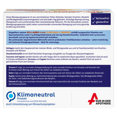 Sie sehen eine Packung Doppelherz system KOLLAGEN 11.000 CURCUMA + INGWER, Produktbild: 04 Doppelherz system KOLLAGEN 11.000 CURCUMA + INGWER, A-Nr.: 5677983 - 04