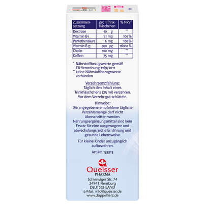 Sie sehen eine Packung Doppelherz system VITAMIN B12 PLUS - LEISTUNG + ENERGIE + KONZENTRATION, Produktbild: 02 Doppelherz system VITAMIN B12 PLUS - LEISTUNG + ENERGIE + KONZENTRATION, A-Nr.: 3998890 - 02