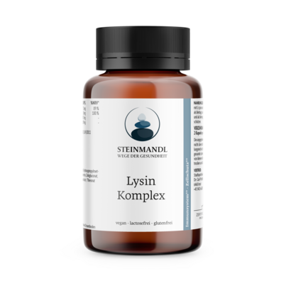 Sie sehen eine Packung STEINMANDL L-LYSIN KOMPLEX KPS 60ST, Produktbild: 01 STEINMANDL L-LYSIN KOMPLEX KPS 60ST, A-Nr.: 5962011 - 01