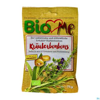 Sie sehen eine Packung Bio Love Me Bonbons Kraeuter 75g, Produktbild: 02 Bio Love Me Bonbons Kraeuter 75g, A-Nr.: 4139350 - 02