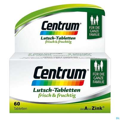 Sie sehen eine Packung Centrum Lutschtabl Frisch +fruchtig 60st, Produktbild: 02 Centrum Lutschtabl Frisch +fruchtig 60st, A-Nr.: 4084198 - 02