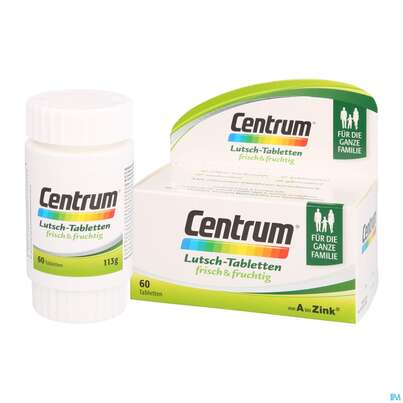 Sie sehen eine Packung Centrum Lutschtabl Frisch +fruchtig 60st, Produktbild: 06 Centrum Lutschtabl Frisch +fruchtig 60st, A-Nr.: 4084198 - 06