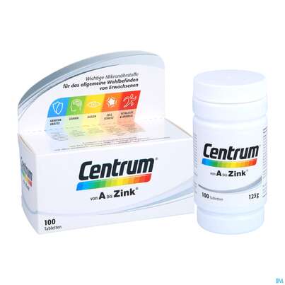 Sie sehen eine Packung Centrum Tabl A-zink 100st, Produktbild: 07 Centrum Tabl A-zink 100st, A-Nr.: 4555456 - 07