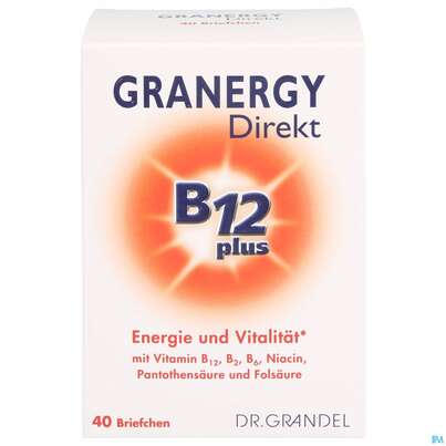 Sie sehen eine Packung Dr.grandel Granergy Direkt B12 Plus Briefchen Nr 3294 40st, Produktbild: 01 Dr.grandel Granergy Direkt B12 Plus Briefchen Nr 3294 40st, A-Nr.: 4257888 - 01