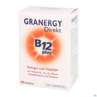 Sie sehen eine Packung Dr.grandel Granergy Direkt B12 Plus Briefchen Nr 3294 40st, Produktbild: 02 Dr.grandel Granergy Direkt B12 Plus Briefchen Nr 3294 40st, A-Nr.: 4257888 - 02