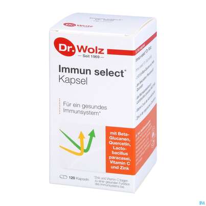 Sie sehen eine Packung Immun Select Kapseln Dr.wolz Nr.60 120st, Produktbild: 02 Immun Select Kapseln Dr.wolz Nr.60 120st, A-Nr.: 5372321 - 02