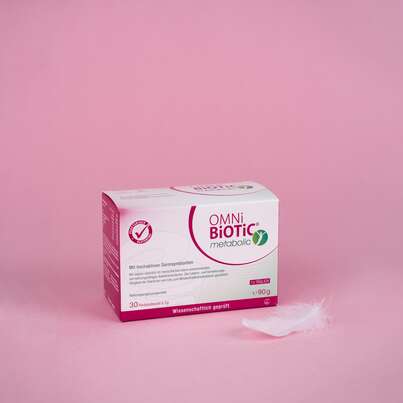Sie sehen eine Packung OMNi-BiOTiC® metabolic, 30 Sachets a 3g, Produktbild: 02 OMNi-BiOTiC® metabolic, 30 Sachets a 3g, A-Nr.: 4193993 - 02