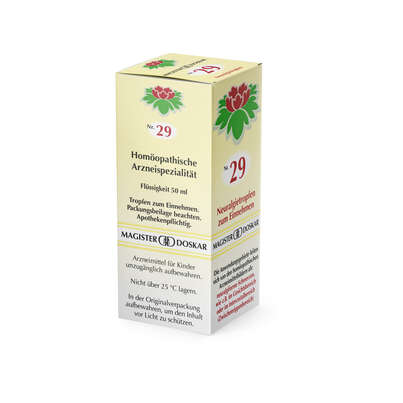 Sie sehen eine Packung Magister Doskar Nr. 29 Neuralgietropfen zum Einnehmen, Produktbild: 05 Magister Doskar Nr. 29 Neuralgietropfen zum Einnehmen, A-Nr.: 0721679 - 05