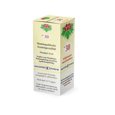 Sie sehen eine Packung Magister Doskar Nr. 30 Schlaftropfen zum Einnehmen, Produktbild: 05 Magister Doskar Nr. 30 Schlaftropfen zum Einnehmen, A-Nr.: 0721685 - 05