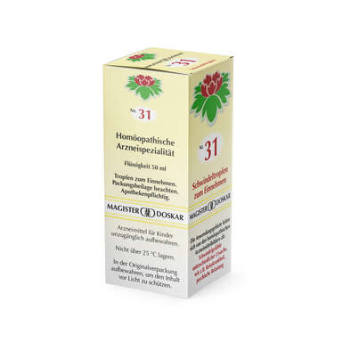 Sie sehen eine Packung Magister Doskar Nr. 31 Schwindeltropfen zum Einnehmen, Produktbild: 05 Magister Doskar Nr. 31 Schwindeltropfen zum Einnehmen, A-Nr.: 0721691 - 05