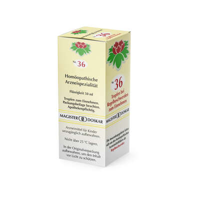 Sie sehen eine Packung Magister Doskar Nr. 36 Tropfen bei Regelbeschwerden zum Einnehmen, Produktbild: 05 Magister Doskar Nr. 36 Tropfen bei Regelbeschwerden zum Einnehmen, A-Nr.: 0721751 - 05