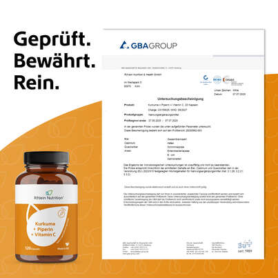 R(h)ein Nutrition Kurkuma 95 % Curcumin + Piperin + Vitamin C Kapseln, A-Nr.: 5987175 - 07