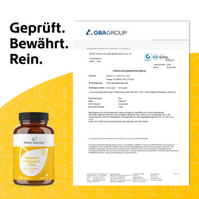 Sie sehen eine Packung R(h)ein Nutrition Vitamin C + D3 + Zink Immunsystem Ultra Kapseln, Produktbild: 07 R(h)ein Nutrition Vitamin C + D3 + Zink Immunsystem Ultra Kapseln, A-Nr.: 5987270 - 07