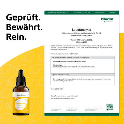 R(h)ein Nutrition Vitamin D3 1.000 I. E. Tropfen hochdosiert 50 ml, A-Nr.: 5987318 - 07