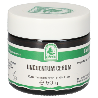 Sie sehen eine Packung UNGUENTUM CEREUM 50 G, Produktbild: 01 UNGUENTUM CEREUM 50 G, A-Nr.: 5711289 - 01