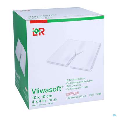 Schlitzkompressen Vliwasoft 4fach Steril 10x 10cm 100st, A-Nr.: 1518791 - 03