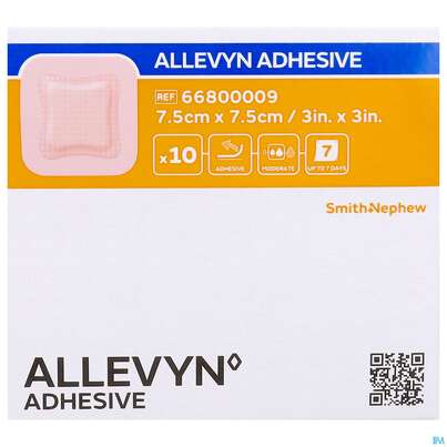 Sie sehen eine Packung Wundverband Allevyn/polyurethan Adhesive 7,5x 7,5cm -tam 10st, Produktbild: 03 Wundverband Allevyn/polyurethan Adhesive 7,5x 7,5cm -tam 10st, A-Nr.: 4736620 - 03